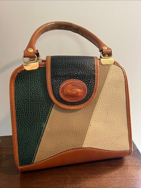 Dooney & Bourke Handbags - Vintage Dooney & Bourke Tipped Colorblock Top Handle All Weather Leather Satchel